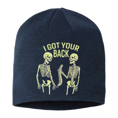 I Got Your Back Halloween Skeleton Skull Sarcastic Sustainable Beanie