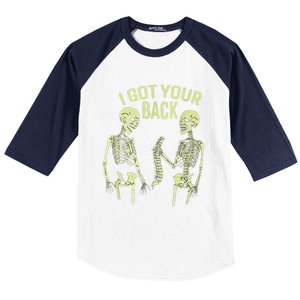 I Got Your Back Halloween Skeleton Skull Sarcastic Baseball Sleeve Shirt