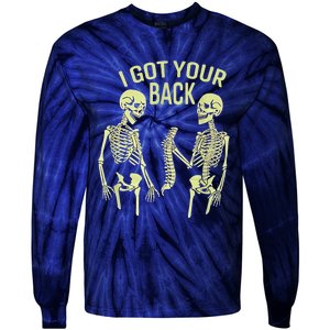 I Got Your Back Halloween Skeleton Skull Sarcastic Tie-Dye Long Sleeve Shirt