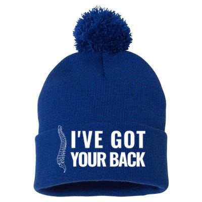 Ive Got Your Back Anatomy Funny Chiropractor Orthopedic Meaningful Gift Pom Pom 12in Knit Beanie