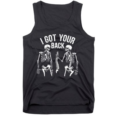 I Got Your Back Funny Skeleton Spine Halloween Costume Tank Top