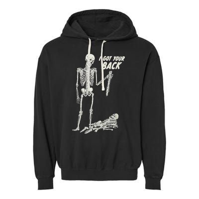 I Got Your Back Halloween Skeleton Skull Sarcastic Garment-Dyed Fleece Hoodie