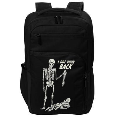 I Got Your Back Halloween Skeleton Skull Sarcastic Impact Tech Backpack