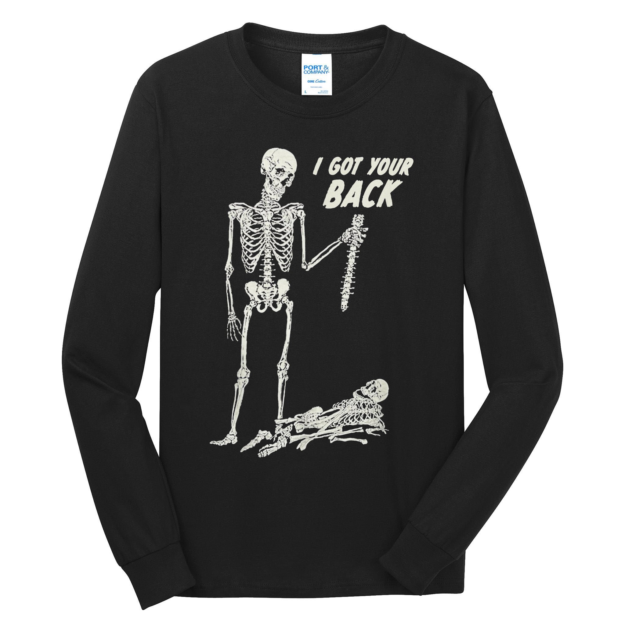 I Got Your Back Halloween Skeleton Skull Sarcastic Tall Long Sleeve T-Shirt