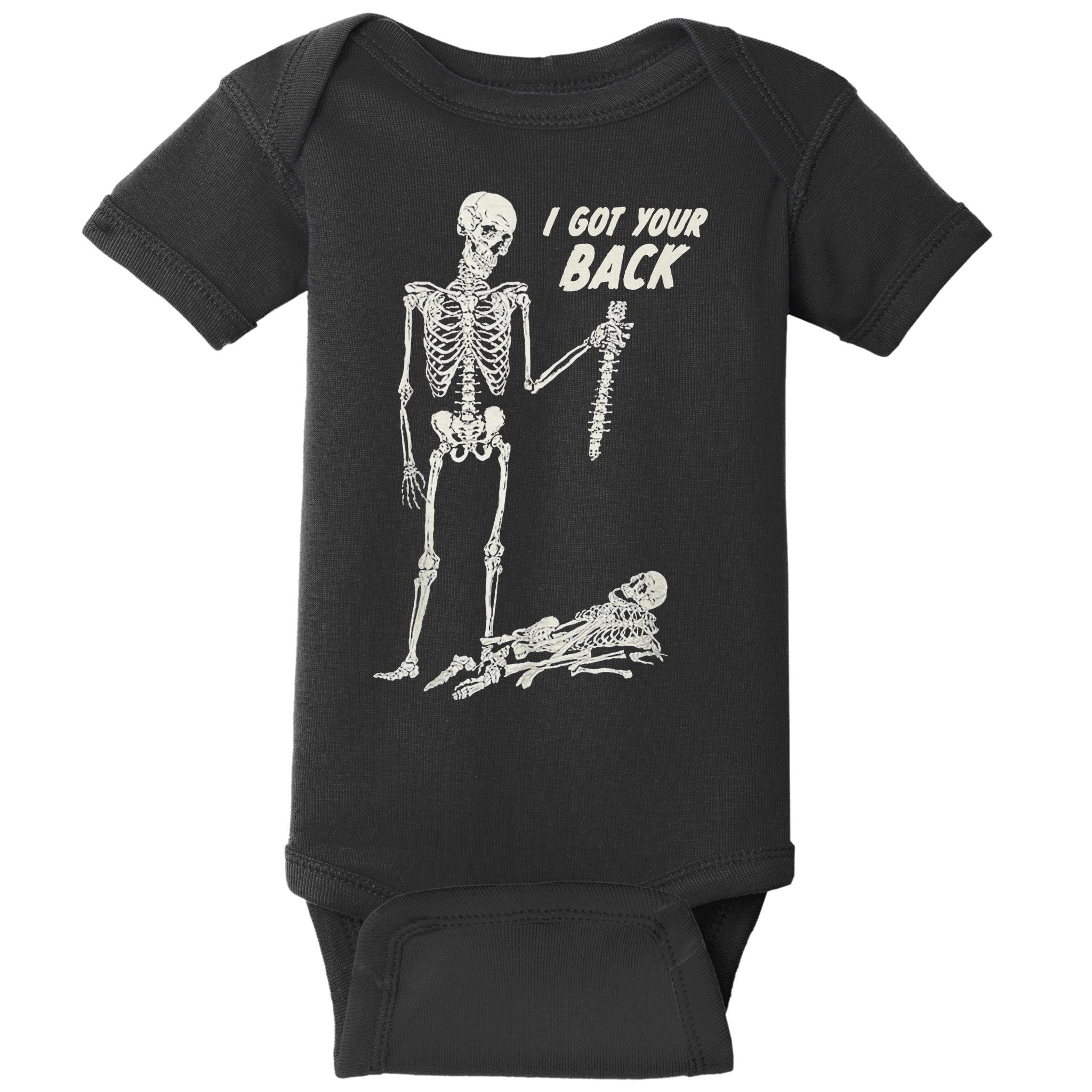 I Got Your Back Halloween Skeleton Skull Sarcastic Baby Bodysuit