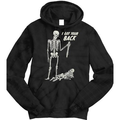I Got Your Back Halloween Skeleton Skull Sarcastic Tie Dye Hoodie