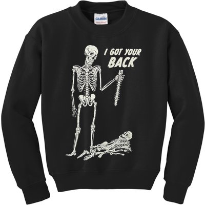 I Got Your Back Halloween Skeleton Skull Sarcastic Kids Sweatshirt