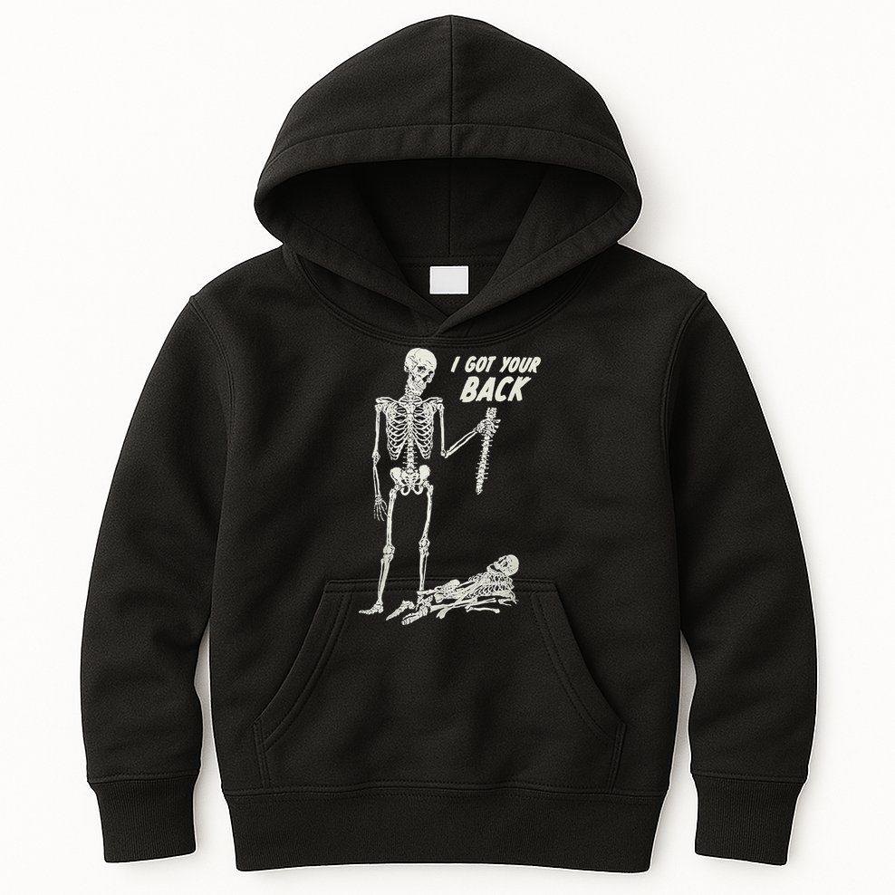 I Got Your Back Halloween Skeleton Skull Sarcastic Kids Hoodie