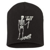 I Got Your Back Halloween Skeleton Skull Sarcastic Short Acrylic Beanie