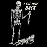 I Got Your Back Halloween Skeleton Skull Sarcastic Short Acrylic Beanie