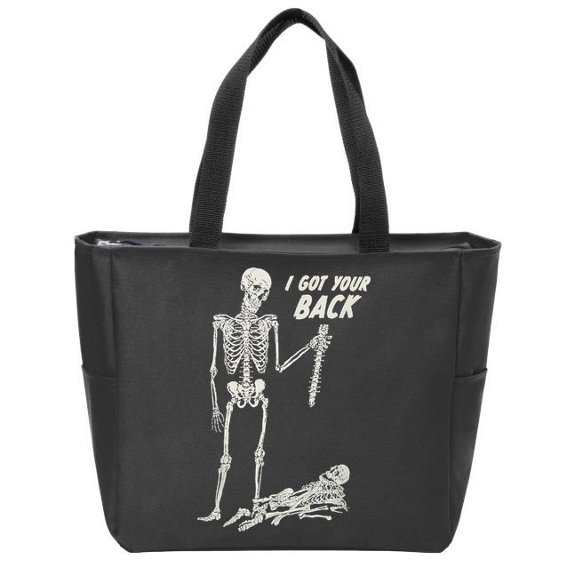 I Got Your Back Halloween Skeleton Skull Sarcastic Zip Tote Bag