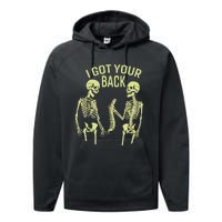 I Got Your Back Halloween Skeleton Skull Sarcastic Performance Fleece Hoodie