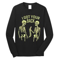 I Got Your Back Halloween Skeleton Skull Sarcastic Long Sleeve Shirt