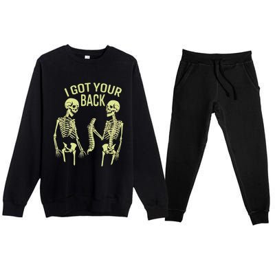 I Got Your Back Halloween Skeleton Skull Sarcastic Premium Crewneck Sweatsuit Set