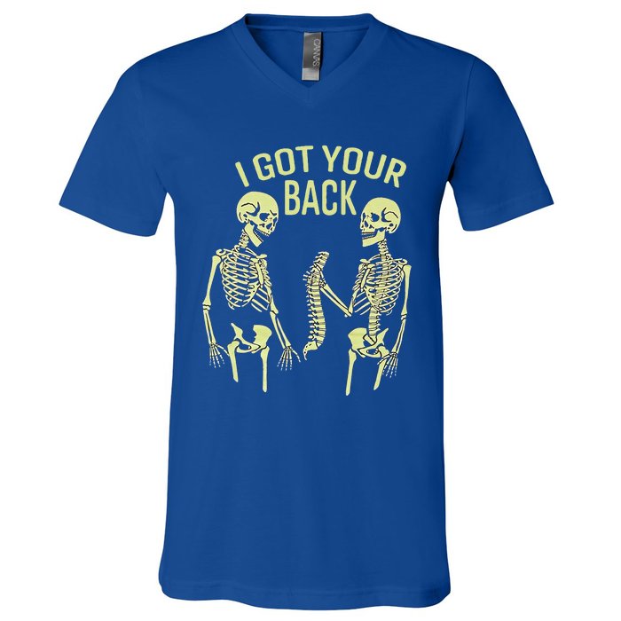 I Got Your Back Halloween Skeleton Skull Sarcastic V-Neck T-Shirt