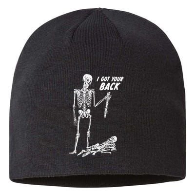 I Got Your Back Halloween Skeleton Skull Sarcastic Sustainable Beanie