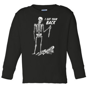 I Got Your Back Halloween Skeleton Skull Sarcastic Toddler Long Sleeve Shirt