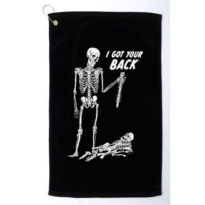 I Got Your Back Halloween Skeleton Skull Sarcastic Golf Towel