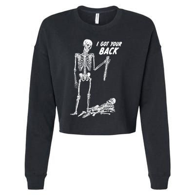 I Got Your Back Halloween Skeleton Skull Sarcastic Cropped Pullover Crew