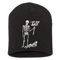 I Got Your Back Halloween Skeleton Skull Sarcastic Short Acrylic Beanie