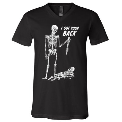 I Got Your Back Halloween Skeleton Skull Sarcastic V-Neck T-Shirt