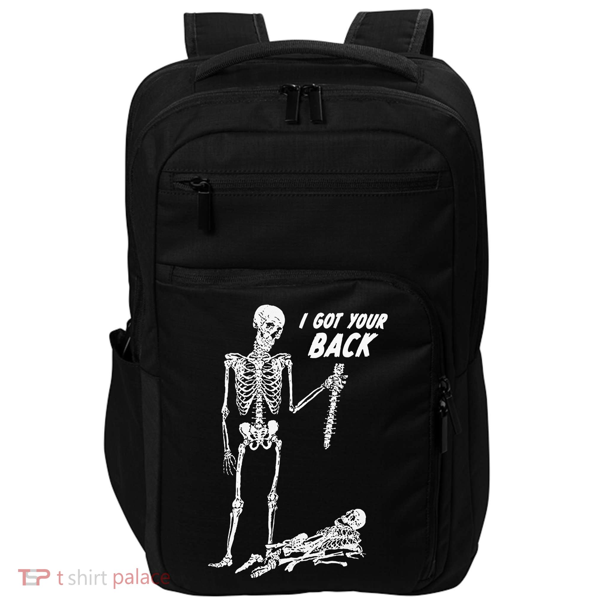 I Got Your Back Halloween Skeleton Skull Sarcastic Impact Tech Backpack