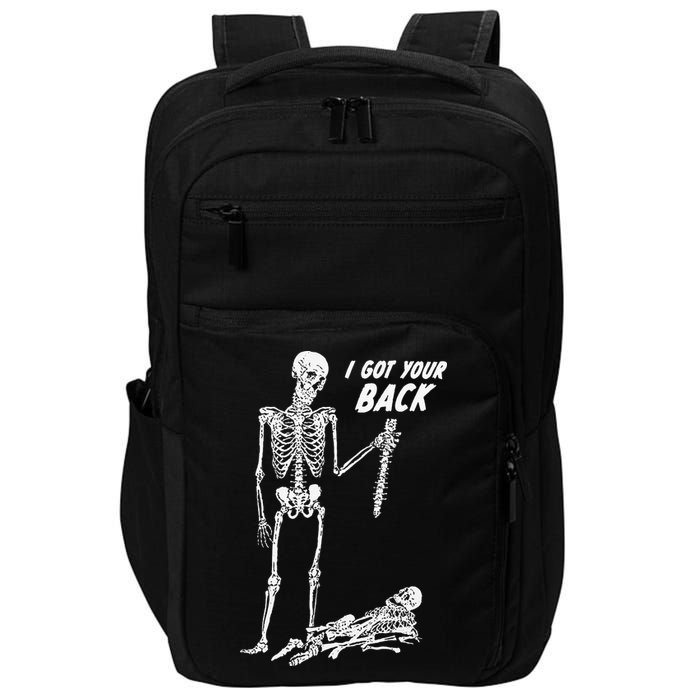 I Got Your Back Halloween Skeleton Skull Sarcastic Impact Tech Backpack