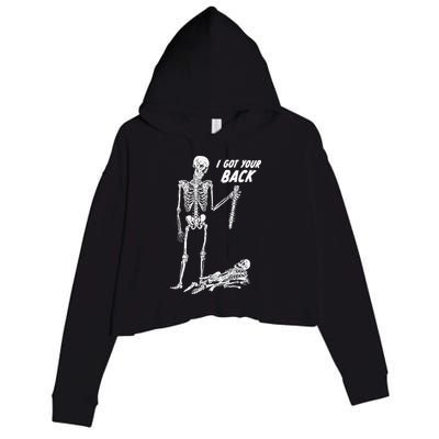 I Got Your Back Halloween Skeleton Skull Sarcastic Crop Fleece Hoodie