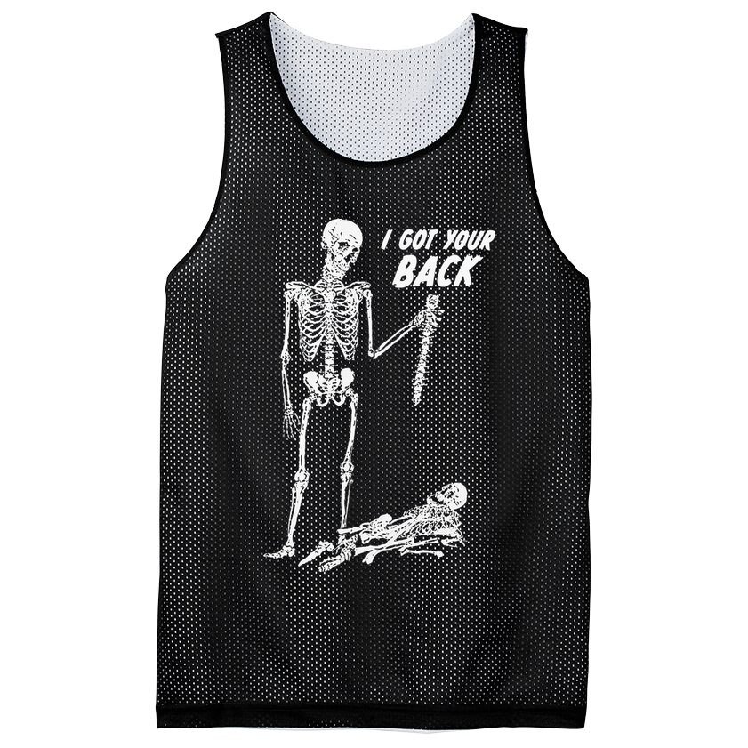 I Got Your Back Halloween Skeleton Skull Sarcastic Mesh Reversible Basketball Jersey Tank