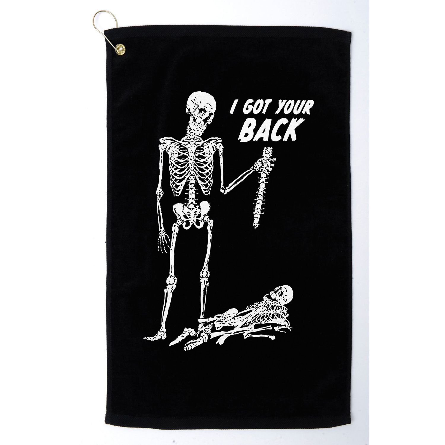 I Got Your Back Halloween Skeleton Skull Sarcastic Golf Towel