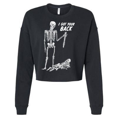 I Got Your Back Halloween Skeleton Skull Sarcastic Cropped Pullover Crew