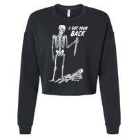 I Got Your Back Halloween Skeleton Skull Sarcastic Cropped Pullover Crew