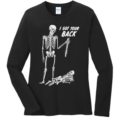 I Got Your Back Halloween Skeleton Skull Sarcastic Ladies Long Sleeve Shirt