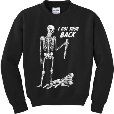 I Got Your Back Halloween Skeleton Skull Sarcastic Kids Sweatshirt