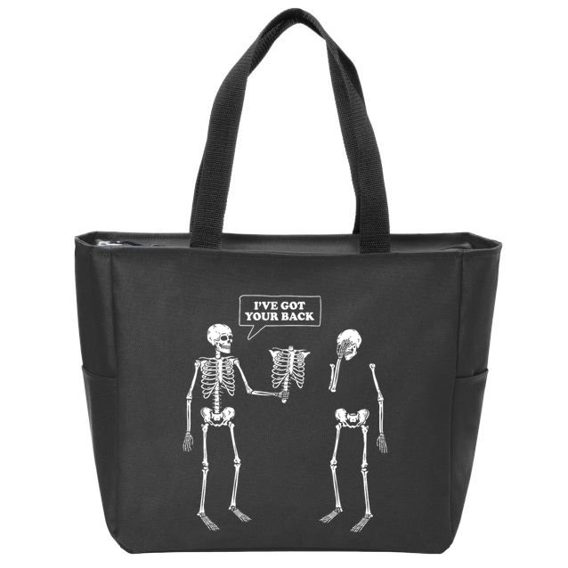 Ive Got Your Back | Funny Skeleton Pun Zip Tote Bag
