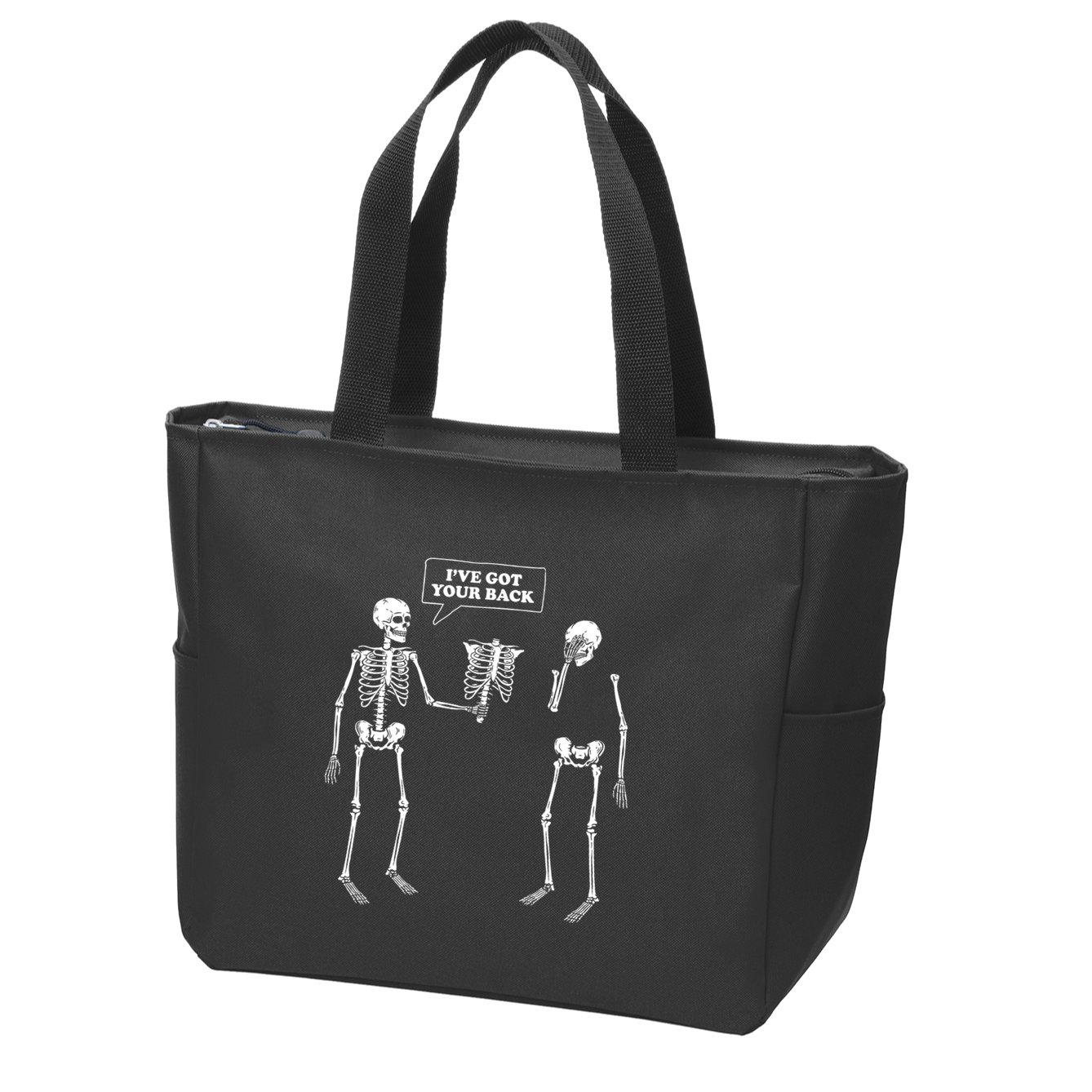 Ive Got Your Back | Funny Skeleton Pun Zip Tote Bag