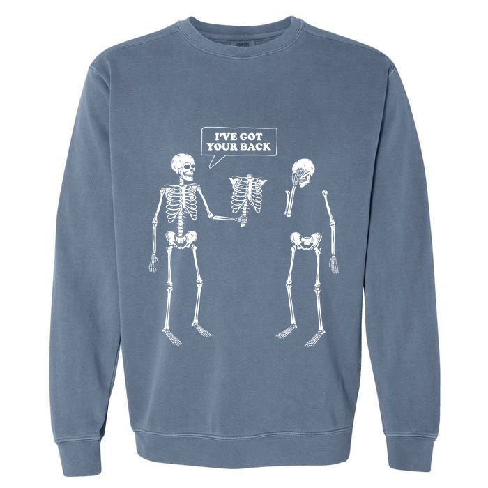 Ive Got Your Back | Funny Skeleton Pun Garment-Dyed Sweatshirt
