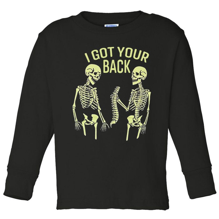 I Got Your Back Halloween Skeleton Skull Sarcastic Toddler Long Sleeve Shirt