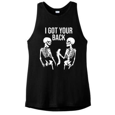 I Got Your Back Funny Skeleton Ladies PosiCharge Tri-Blend Wicking Tank