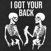 I Got Your Back Funny Skeleton 7 Panel Mesh Trucker Snapback Hat
