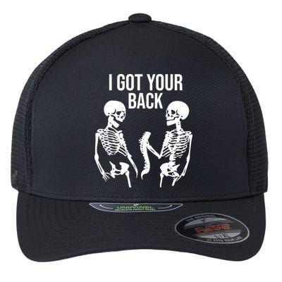 I Got Your Back Funny Skeleton Flexfit Unipanel Trucker Cap