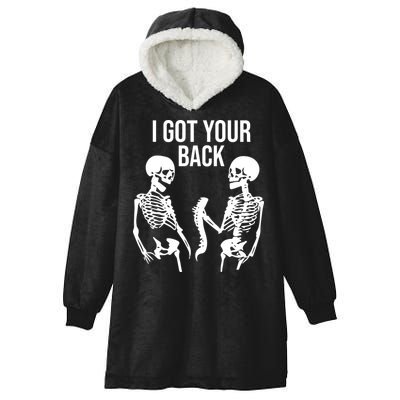 I Got Your Back Funny Skeleton Hooded Wearable Blanket