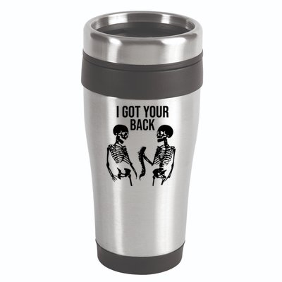 I Got Your Back Funny Skeleton 16oz Travel Tumbler