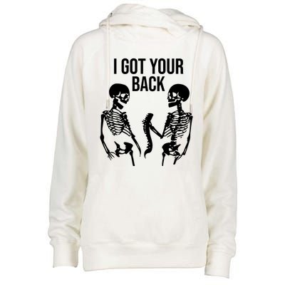 I Got Your Back Funny Skeleton Womens Funnel Neck Pullover Hood