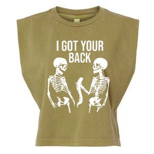 I Got Your Back Funny Skeleton Garment-Dyed Women's Muscle Tee