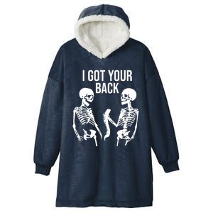 I Got Your Back Funny Skeleton Hooded Wearable Blanket