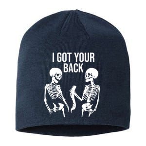 I Got Your Back Funny Skeleton Sustainable Beanie