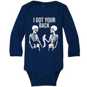 I Got Your Back Funny Skeleton Baby Long Sleeve Bodysuit