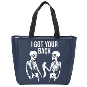 I Got Your Back Funny Skeleton Zip Tote Bag