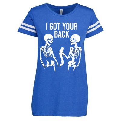 I Got Your Back Funny Skeleton Enza Ladies Jersey Football T-Shirt